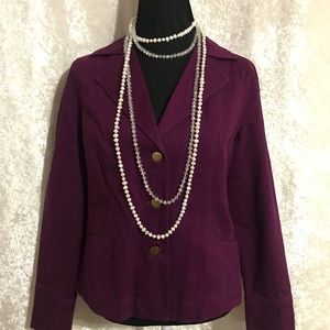 Chadwicks Plum purple fitted Blazer Jacket SZ 10